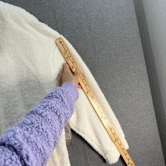 Skechers Womens Jeacket Downtime Sherpa Jacket Egret Size 2XL - Picture 8 of 12